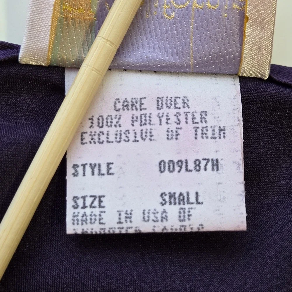 California Dynasty Vtg‎ Purple Satin Lace Nightgown Chemise Size S Slip Lingerie